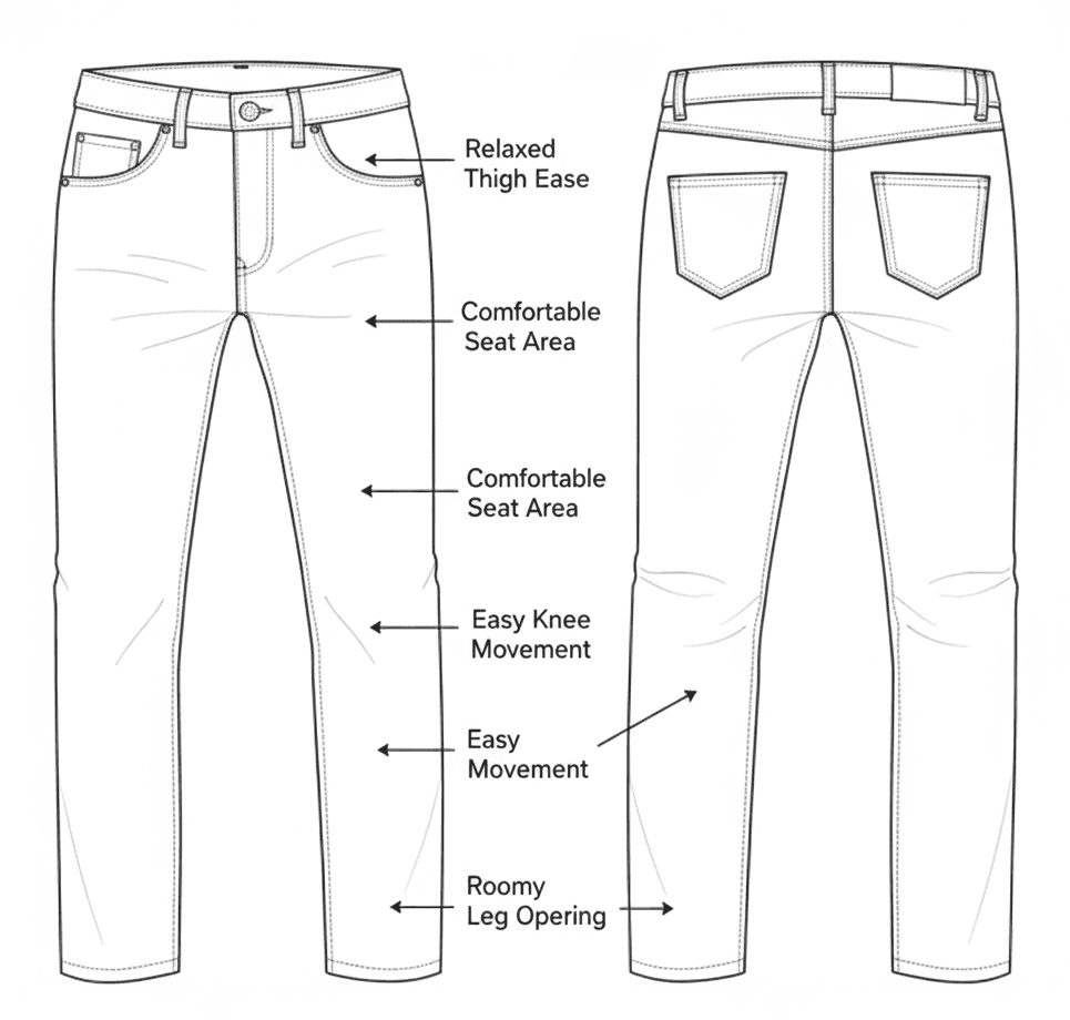 Straight fit illustration