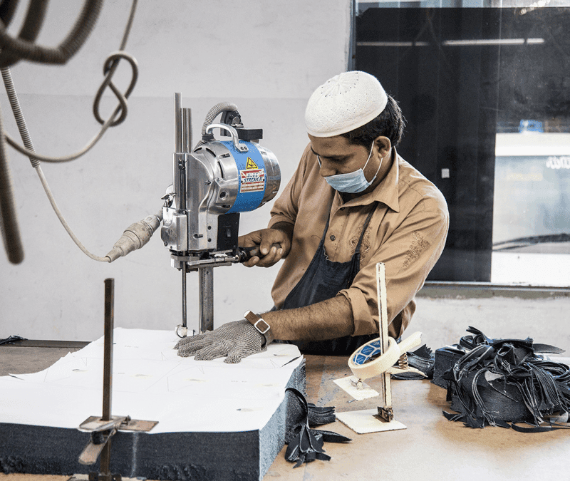 Fabric cutting process